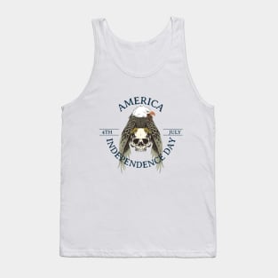 America Independence Day. July 4. Illustration with eagle and skull Tank Top